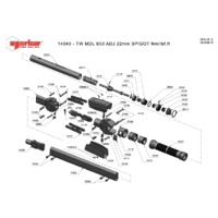 Norbar Pro 650 Professional 22mm Spigot Torque Wrench (NOR-14040) - Exploded Drawing