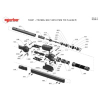 Norbar Pro 650 Professional 14x18mm Female Torque Wrench (NOR-14041) - Exploded Drawing