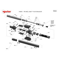 Norbar Pro 650 P-Type 14x18mm Female Handle Production Torque Wrench - Exploded Drawing