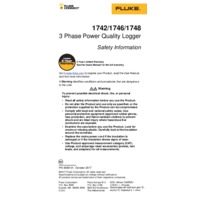 Fluke 174X Three-Phase Power Quality Logger - Safety Information