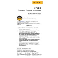 Fluke 279FC Wireless TRMS Thermal Multimeter - Safety Information