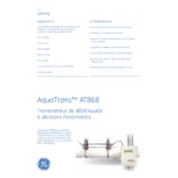 GE Druck AquaTrans AT868 Ultrasonic Liquid Flow Meter - Datasheet French