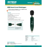 Extech 407760 Type 2 USB Sound Level Datalogger - Datasheet