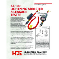 HD Electric AT-100 Lightning Arrester & Leakage Tester - Datasheet