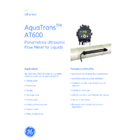 GE Druck AquaTrans™ AT600 Ultrasonic Liquid Flow Meter - Datasheet