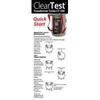 HD Electric CT-300 Cleartest® Transformer Tester - Quick Start Guide