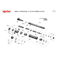 Norbar Pro 50 Automotive Reversible Ratchet Torque Wrench (NOR-15023) - Exploded Drawing