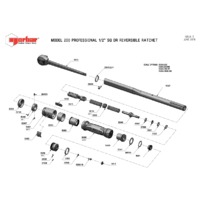 Norbar Pro 200 Automotive Reversible Ratchet Torque Wrench (NOR-15026) - Exploded Drawing