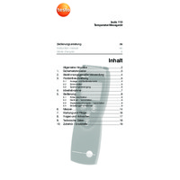 Testo 110-1 1-Channel NTC Digital Thermometer - User Manual