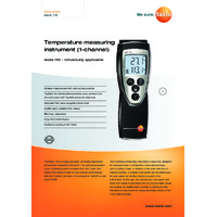 Testo 110-1 1-Channel NTC Digital Thermometer - Datasheet