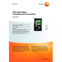 Testo 174H Temperature and Humidity Mini Data Logger - Datasheet