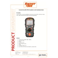 Socket & See IRC PRO Insulation and Continuity Tester - Datasheet