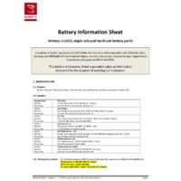 Comark Diligence EV N2011 Multi-Use Temperature Data Logger - Battery Information Sheet