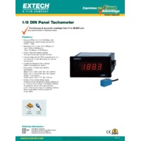 Extech 461950 Panel Mount Tachometer - Datasheet