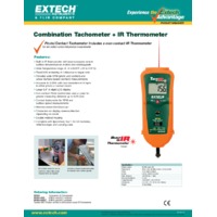 Extech RPM10 Combination Tachometer + IR Thermometer - Datasheet