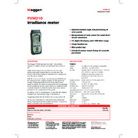 Megger PVM210 Irradiance Meter - Datasheet