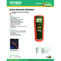 Extech CO10 Carbon Monoxide (CO) Meter - Datasheet