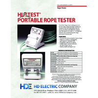 HD Electric Hi-Test RT-200 Rope Tester - Datasheet