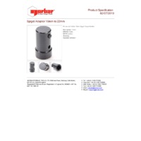 Norbar Spigot Adapter 16mm Female to 22mm Male - Product Specifications