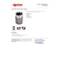 Norbar Blank End Fittings for Norbar 22mm Spigot Torque Handles - Open End - Product Specifications
