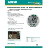 Extech CO210 Desktop Indoor Air Quality CO2 Monitor/Datalogger - Datasheet
