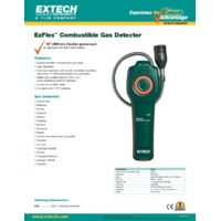 Extech EZ40 EzFlex Combustible Gas Detector - Datasheet
