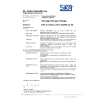 Sika TP37 Dry Block Temperature Calibrators - Declaration of Conformity