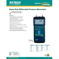 Extech 407910 Heavy Duty Differential Pressure Manometer (29psi) - Datasheet
