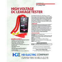 HD Electric PT-5000W High Voltage DC Leakage Tester - Datasheet