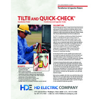 HD Electric TILTII and Quick-Check Transformer & Capacitor Testers - Datasheets