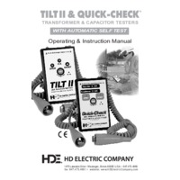 HD Electric TILT II & Quick-Check Transformer & Capacitor Testers with Automatic Self-Test - User Manual