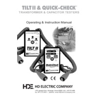 HD Electric TILT II & Quick-Check Transformer & Capacitor Testers with Manual Self-Test - User Manual