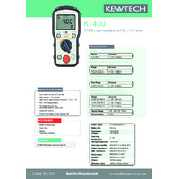 Kewtech KT400 Digital Loop Impedance & PSC & PFC Tester - Datasheet