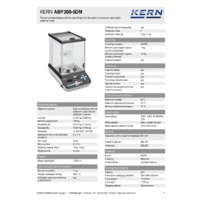 Kern ABP 200-5DM Premium Analytical Dual-Range Balance - Technical Specifications