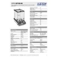 Kern ABP 300-4M Premium Analytical Single-Range Balance - Technical Specifications