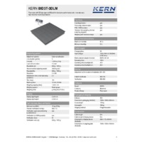Kern BID 3T-3DLM Dual-Range Floor Scale - Technical Specifications