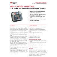Megger MIT500 Series Datasheet