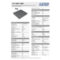 Kern BID 1T-4EM Single-Range Floor Scale- Technical Specifications
