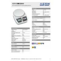 Kern EMB 2200-0 Precision Laboratory Balance - Technical Specifications