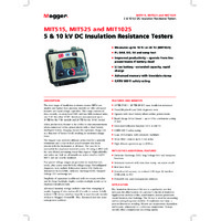 Megger MIT515 Insulation Resistance Tester - Datasheet