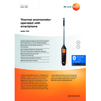 Testo 405i Bluetooth Thermal Anemometer Smart Probe & Data Logger - Datasheet