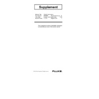 Fluke PQ400 Electrical Measurement Window - Instruction Sheet Supplement