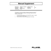 Fluke 80-Series True-RMS Industrial Digital Multimeters - Calibration Manual Supplement