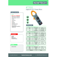 Kewtech KT203 Digital Clamp Meter - Datasheet