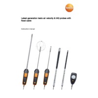 Testo Air Velocity and IAQ Probes with Fixed Cables - Instruction Manual