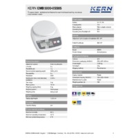 Kern EMB 5000-0SS05 Precision School Balance - Technical Specifications