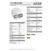 Kern EMB 500-1SS05 Precision School Balance - Technical Specifications