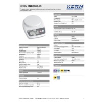 Kern EMB 3000-1S Precision School Balance - Technical Specifications