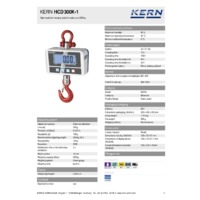 Kern HCD 300K-1 High-Resolution Crane Scales - Technical Specifications
