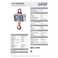 Kern HCD 100K-2D High-Resolution Crane Scales - Technical Specifications